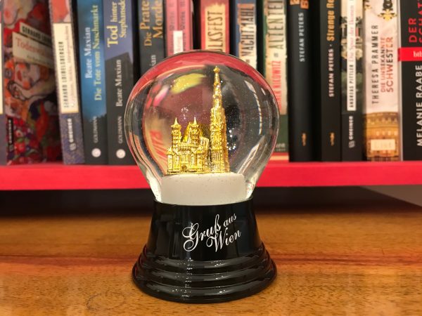 Schneekugel „Wiener Stephansdom goldfarbig Gruß aus Wien“ maxi